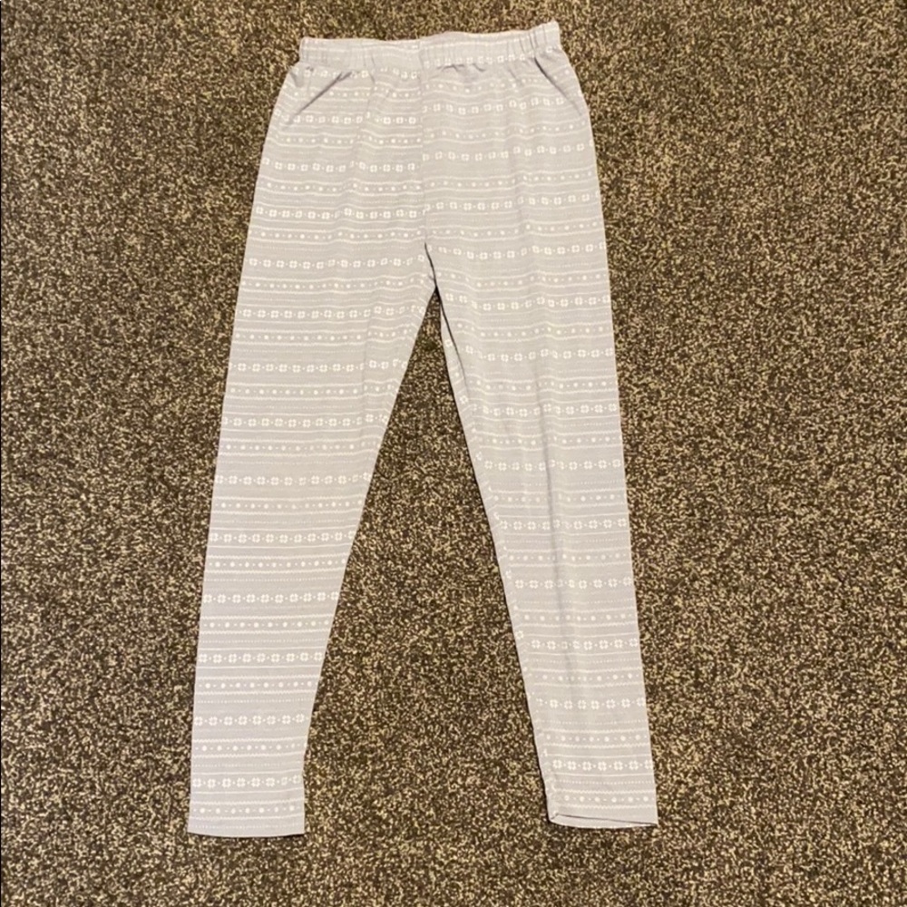 Gray snowflake long underwear pants